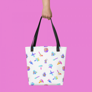Art Material Repeat Pattern Tote bag