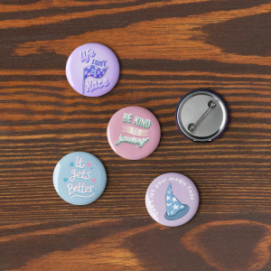 Set of Self Love pin buttons