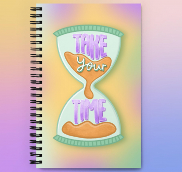 Take Your Time' Spiral Dotted Page Notebook