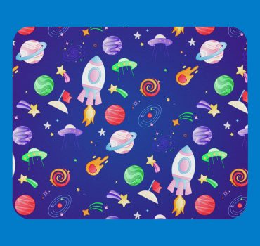 Space Illustration Blue Mouse pad