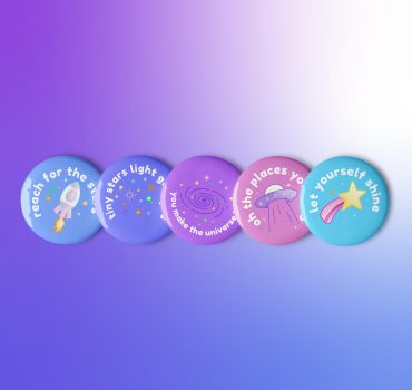 Set of Self Love Space Pin Buttons